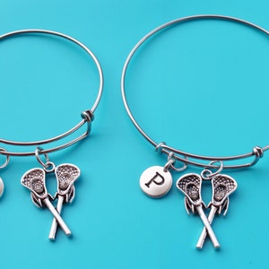LACROSSE ADJUSTABLE BANGLE,Initial or Number,lacrosse,lacrosse gift,lax,lacrosse player,lacrosse coach,lacrosse team,lacrosse mom,1560