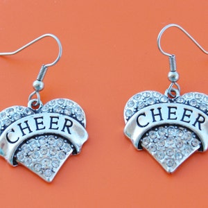 CHEER HEART EARRINGS,cheer,cheerleader,cheerleading,cheer team,cheer coach,cheer charm,1562