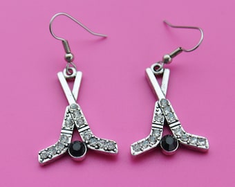 HOCKEY STICKS EARRINGS,hockey,nhl,hockey stick,goalie,hockey coach,hockey mom,hockey team,1577