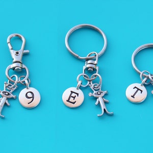 ALIEN Keyring,Zipper Pull,Purse Dangle,Initial or Number,alien,ufo,martian,extraterrestrial,area 51,outer space,x files,want to believe,110