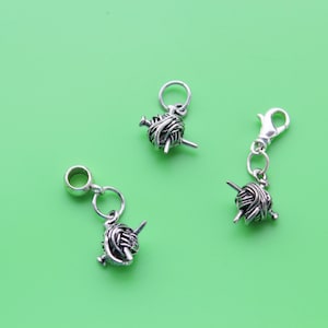 BALL of YARN Charm,Charm Dangle,Lobster Clasp, Euro Bead,yarn,knitting,knitter,knitting needles,crochet,knitting group,knit,craft,132