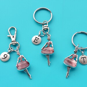 DANCER Keyring,Zipper Pull,Purse Dangle,Initial or Number,dance,dance teacher,dance mom,dancer,ballet,ballerina,ballroom,ballet teacher,1555