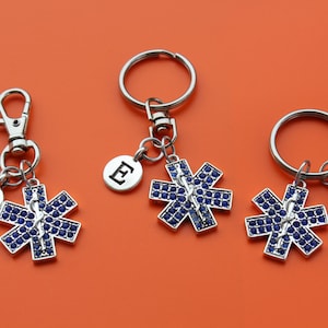 EMT / PARAMEDIC KEYRING,Zipper Pull,Purse Dangle,Initial or Number,Paramedic,emt,ems,Nurse,Rescue,First Responder,Hospital,Emergency,1546