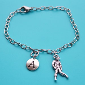 ZOMBIE stainless steel CHARM BRACELET,Initial or Number,zombie,Halloween,zombie bracelet,undead,science fiction,sci fi,1538