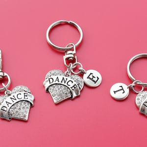 DANCE Keyring,Zipper Pull,Purse Dangle,Initial or Number,dance,dance teacher,dance mom,dancer,ballet,ballerina,tap dance,ballet teacher,1554