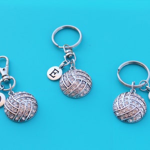 VOLLEYBALL SCHLÜSSELRING,Reißverschluss Pull,Portemonnaie,Initiale oder Nummer,Volleyball,Volleyball Mama,Volleyball Trainer,Volleyball Schmuck,Spieler,dig,1579