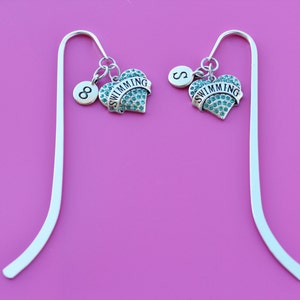 SWIMMING HEART Bookmark,Initial or Number,swim,swimming,swimmer,swim team,swim coach,1563