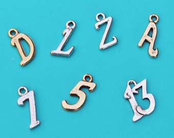 Add a Fancy Hanging Initial Charm,Antiqued Pewter or Antiqued Gold, personalized initial,monogram, initial charm,extra charm,letter