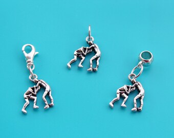 WRESTLING Charm,Charm Dangle,Zipper Pull, Euro Bead,wrestling charm,wrestling euro,wrestling,wrestler,WWE,wrestling mom,1589