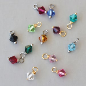 Add a Swarkovski Crystal Birthstone Drop,Silver or Gold Wire Wrapped Birthstone,Add a Channel Drop,Personalized Jewelry,Add on Birthstone