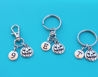 JACK O'LANTERN SCHLÜSSELRING,Reißverschluss Pull,Portemonnaie,Initial oder Nummer,Halloween,Jack o Windlicht,Kürbis,Herbst,Jack-o-Laterne,1536