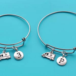 AMBULANCE adjustable Bangle,Initial or Number,Paramedic,EMT,EMS,Nurse,Rescue,First Responder,Hospital,Emergency,111