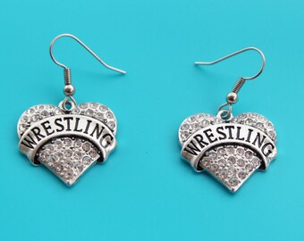 WRESTLING HEART EARRINGS,wrestling,wrestler,wwe,wrestling mom,1580