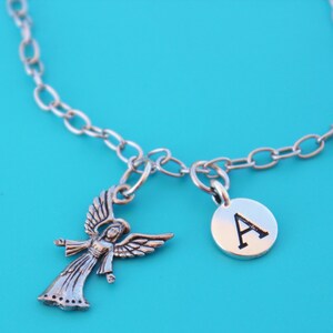 ANGEL stainless steel charm Bracelet,Initial or Number,angel.Christmas,heaven,guardian angel,114