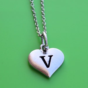 HEART INITIAL stainless steel NECKLACE,initial or number,heart,initial,monogram,number,personalized,letter,heart initial