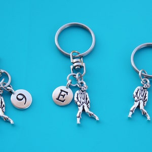 ZOMBIE KEYRING,Zipper Pull,Purse Dangle,Initial or Number,zombie,Halloween,undead,science fiction,sci fi,1538