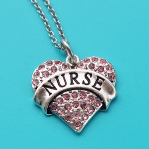 NURSE HEART Stainless Steel Necklace,nurse,nursing,rn,lpn,np,nurse jewelry,nursing student,nursing instructor,1549
