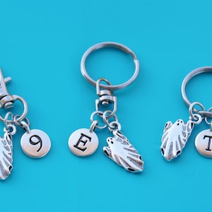 GHOST KEYRING,Zipper Pull,Purse Dangle,Initial or Number,Halloween,ghost,boo,1535