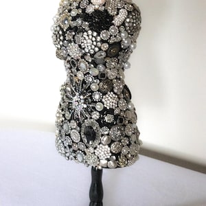 sequin mannequin dress form Decorative Female Dress Form Mannequin with Black Sequin Dress, Wood Tripod Stand, 60 In Tall