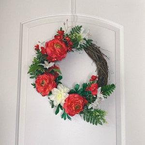 couronne florale rouge orange de pavot vibrante