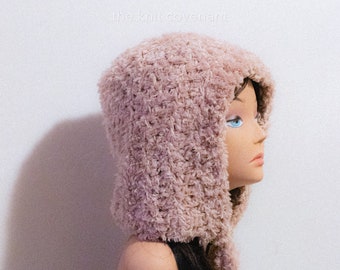 Vegan Crochet Adult Bow Tie Bonnet hat  / Gifts for her / Winter Hat