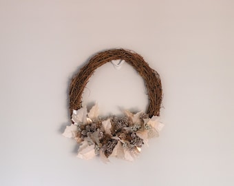 Gold and Brown Glitter Holiday Wreath12”