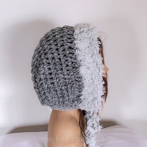 Hand-Knitted Crochet Bonnet: Vegan Faux Fur Adult Hat