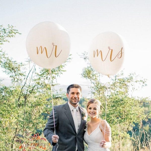 36" Metallic Gold Mr. & Mrs.Balloons // Wedding Balloons // Paper and Party Supplies