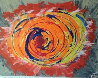 Exploding Sun abstract painting