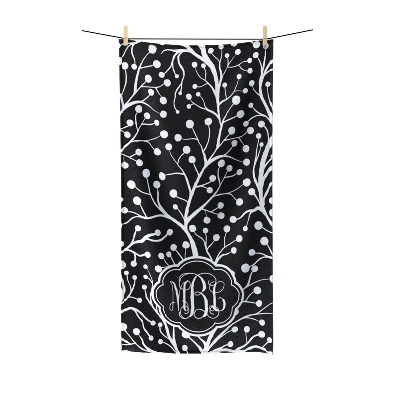 Black and White Monogram Shower Curtain Customized Abstract Etsy