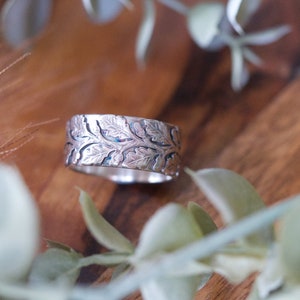 Sterling Silver Oak Leaf Ring, Oak & Acorn Sterling Silver Ring, Chunky Oak Leaf Sterling Silver Ring