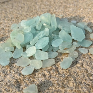 Pale Aqua Seaglass, Bag of Dorset Sea Glass, Crafting Seaglass, Genuine Hand Foraged Sea Tumbled Glass