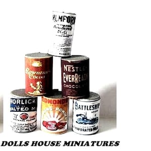 various Sets of 1/12th scale miniature cans