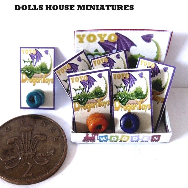 1 12th scale dolls house miniatures TOY COUNTER DISPLAYS yoyo