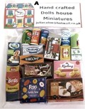 various modern style grocery boxes dolls house miniatures