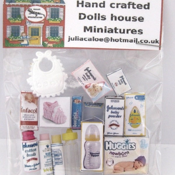 Miniature baby bib bottle and accessories