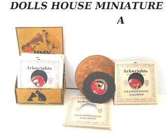 various vintage style Gramophone record displays