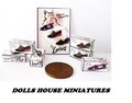 various dolls house miniature 1/12th scale  SHOE BOX  sets