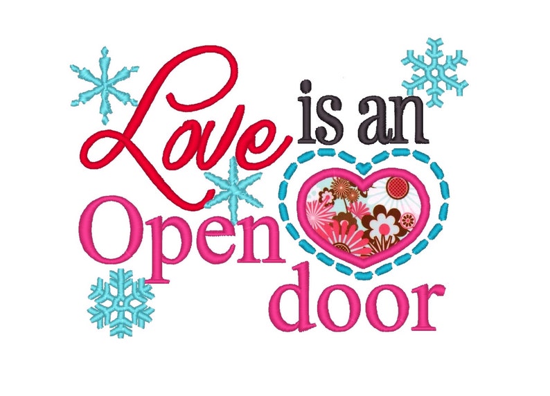 Love is an Open Door. Instant Download Machine Embroidery Etsy