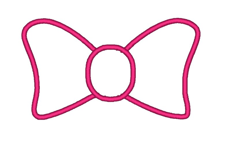 Bow Applique in 9 Sizes. Instant Download Machine Embroidery Etsy