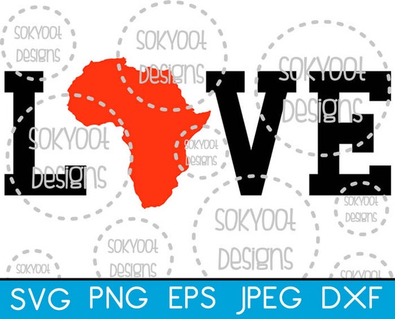 Africa Love African Map Instant Digital Download Svg Cut Etsy