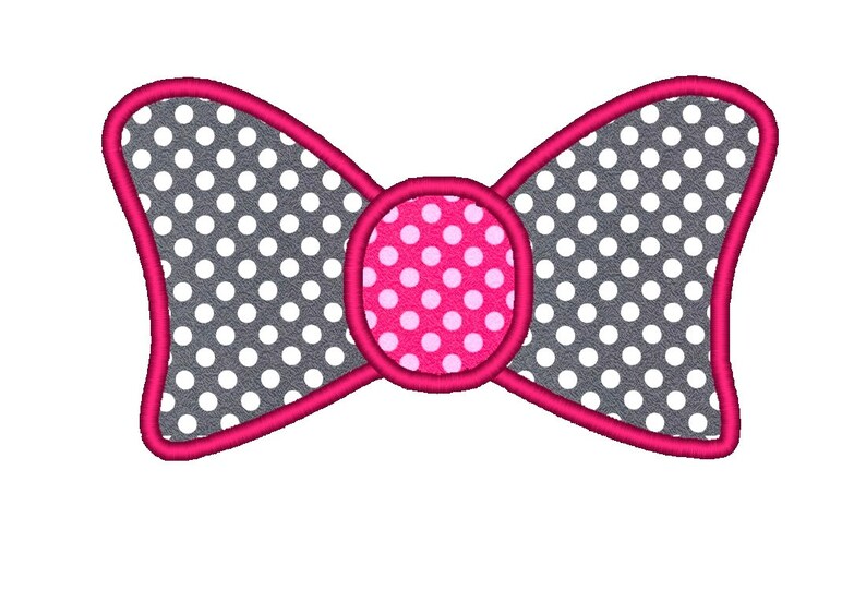 Bow Applique in 9 Sizes. Instant Download Machine Embroidery Etsy