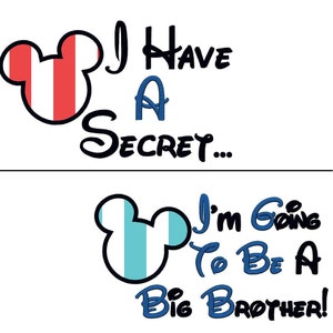 Two Designs. I have a Secret, I am Going to be a Big Brother Appliqué. Instant Download  Embroidery Design. 4x4 5x7 6x10