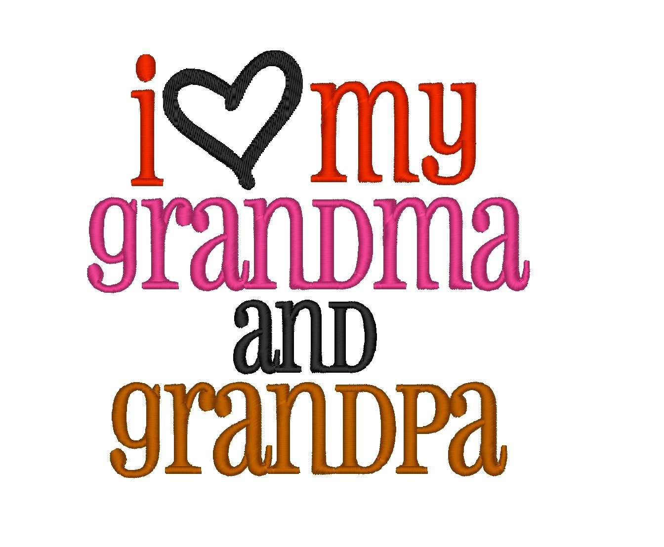 I Love My Grandma and Grandpa. Instant Download Machine