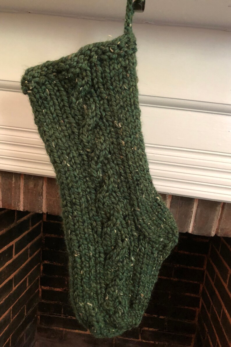 Chunky Cable Knit Christmas Stocking Chunky Knit Stocking Etsy