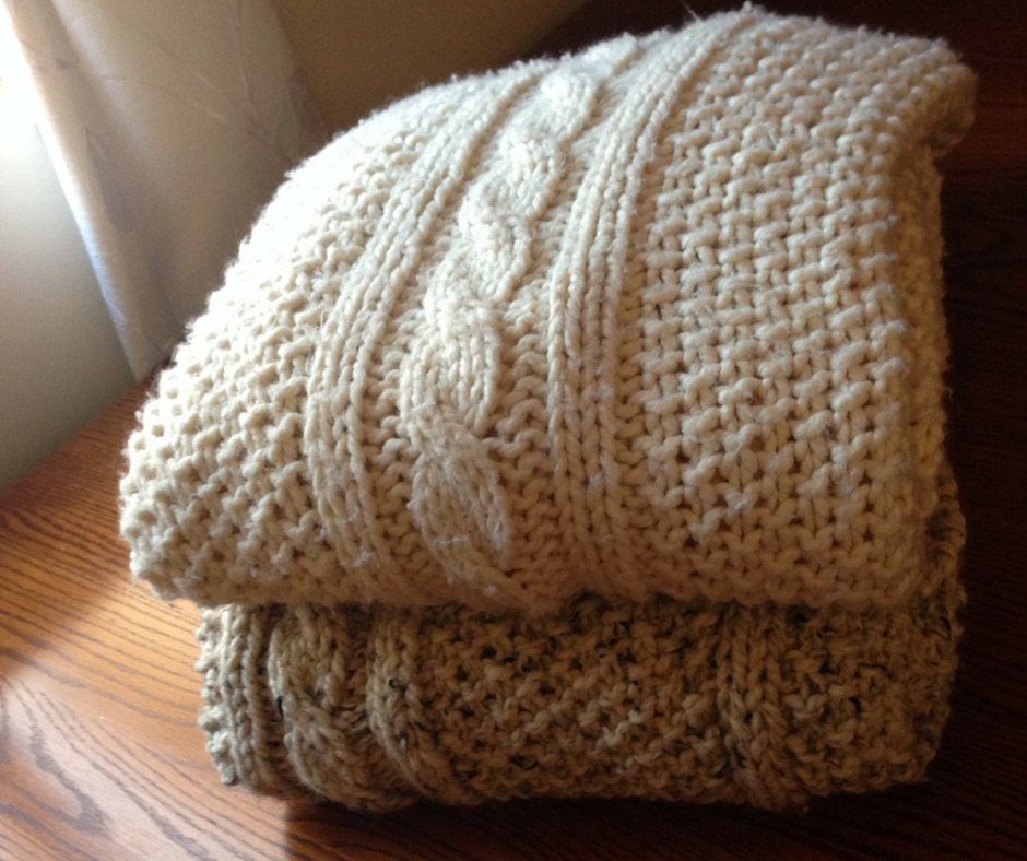 Chunky Cable Knit Blanket Chunky Knit Blanket Etsy