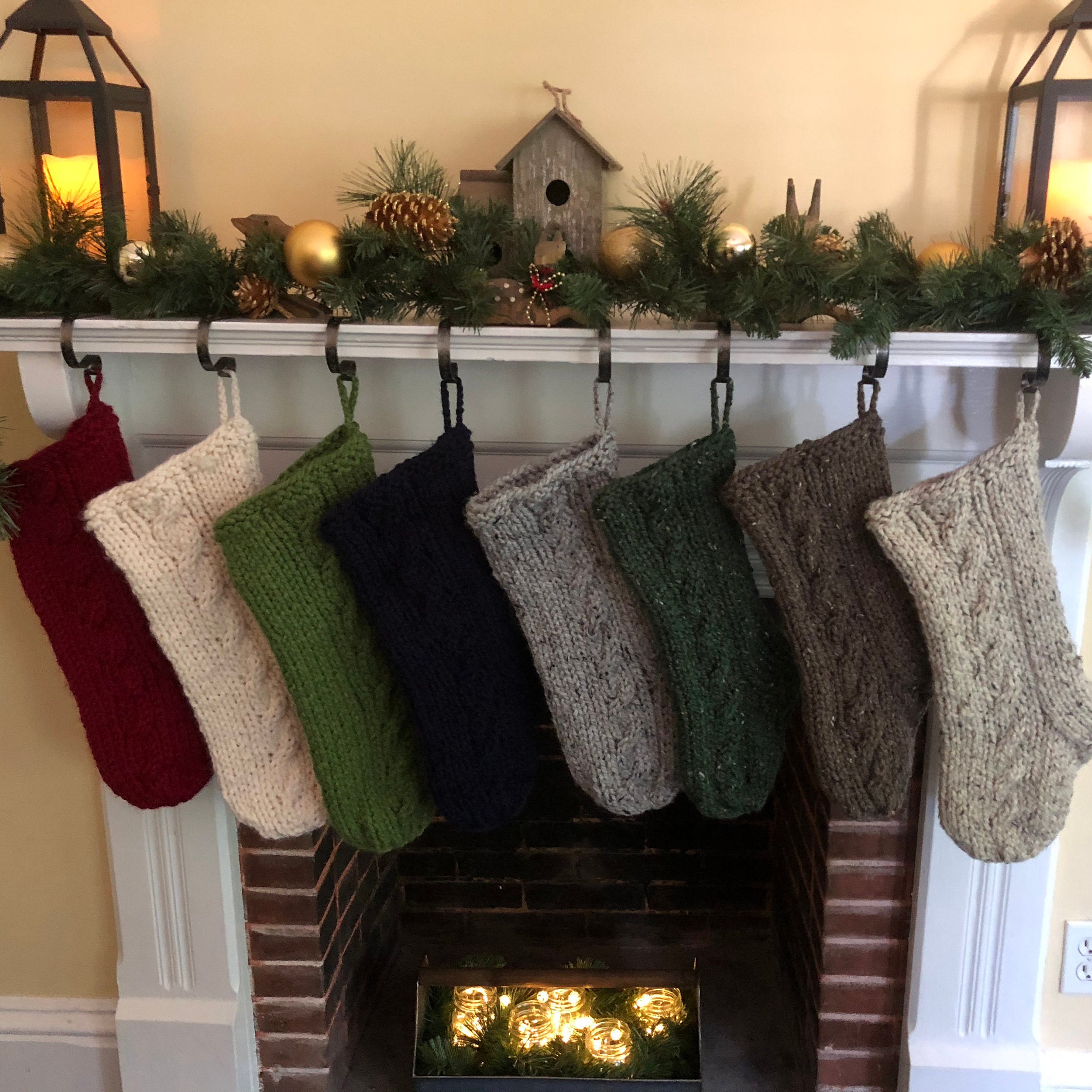 Chunky Cable Knit Christmas Stocking Large Chunky Knit Etsy