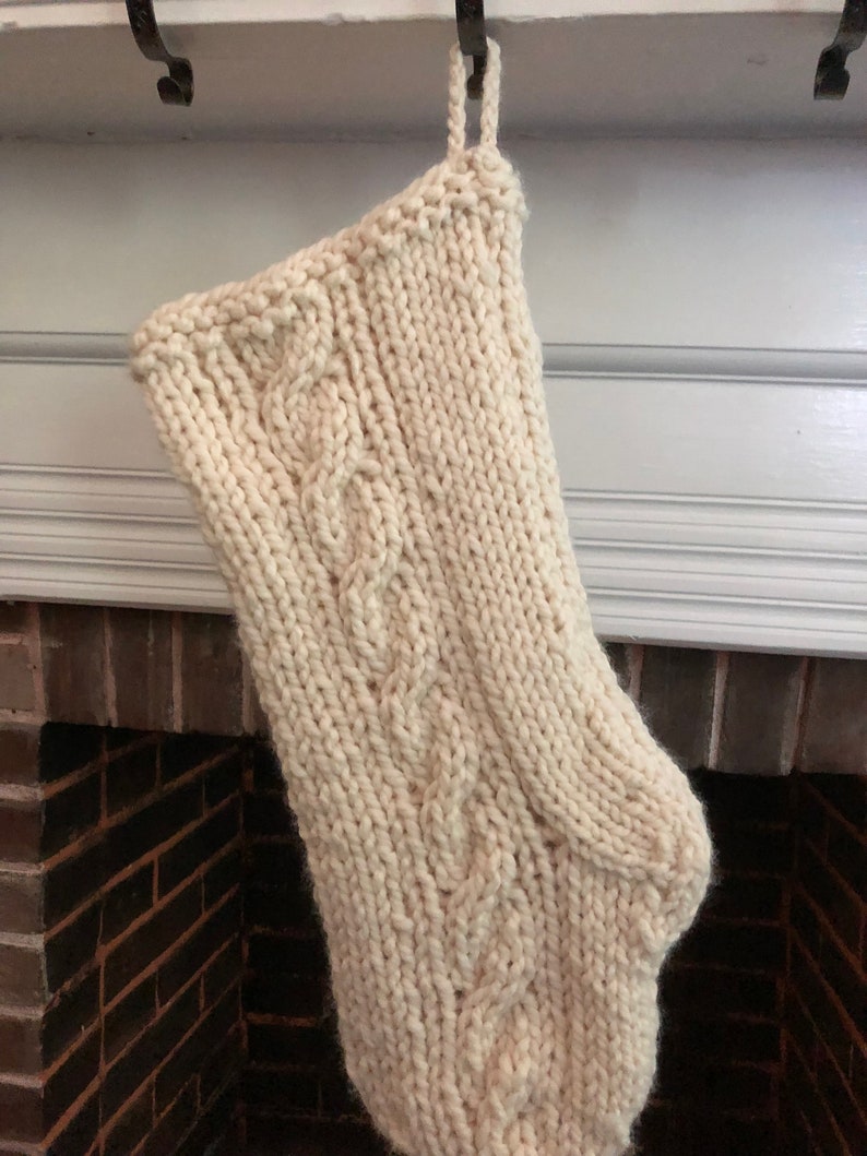Chunky Cable Knit Christmas Stocking Large Chunky Knit Etsy