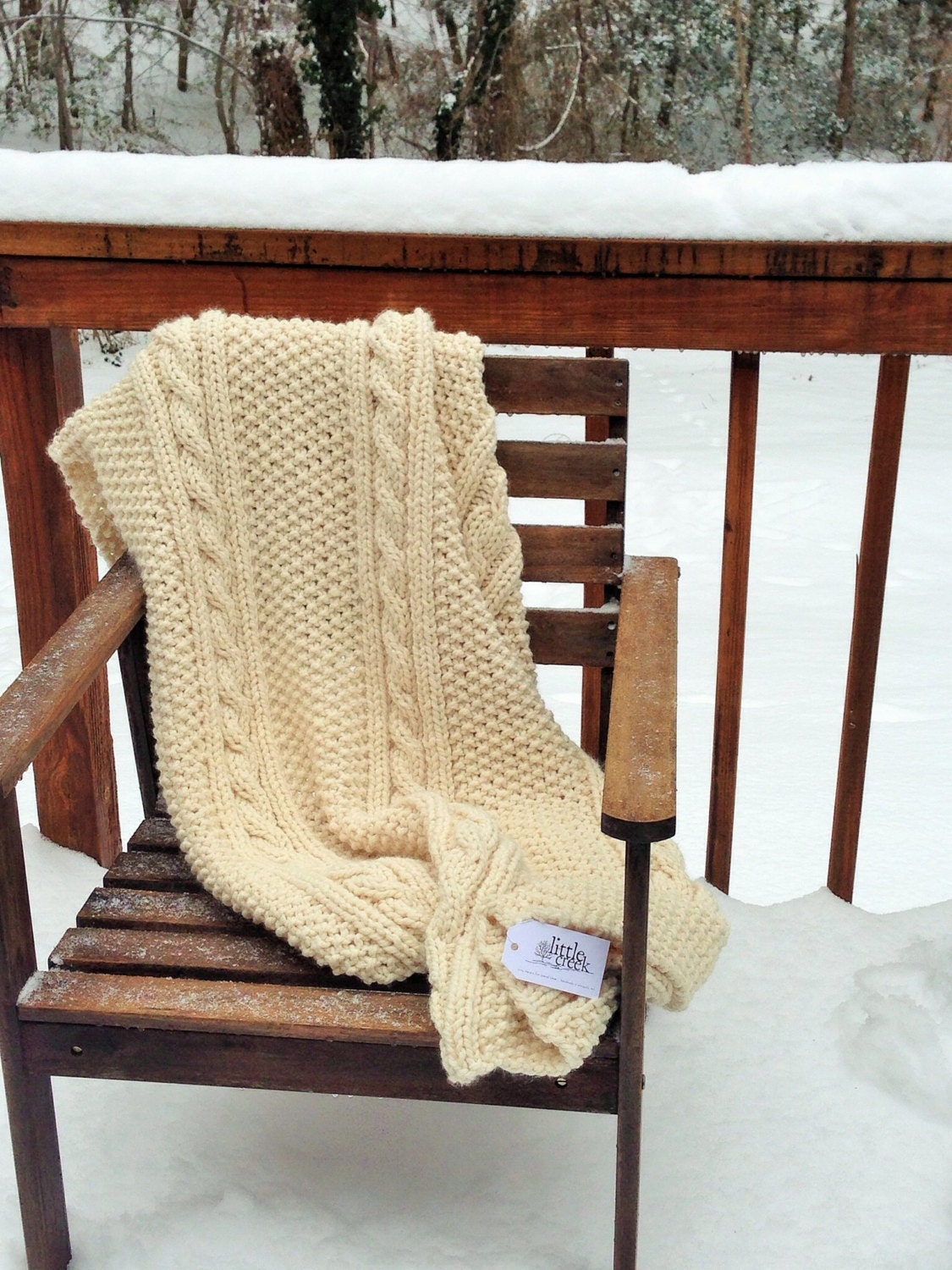 Chunky Cable Knit Blanket Chunky Knit Blanket Etsy