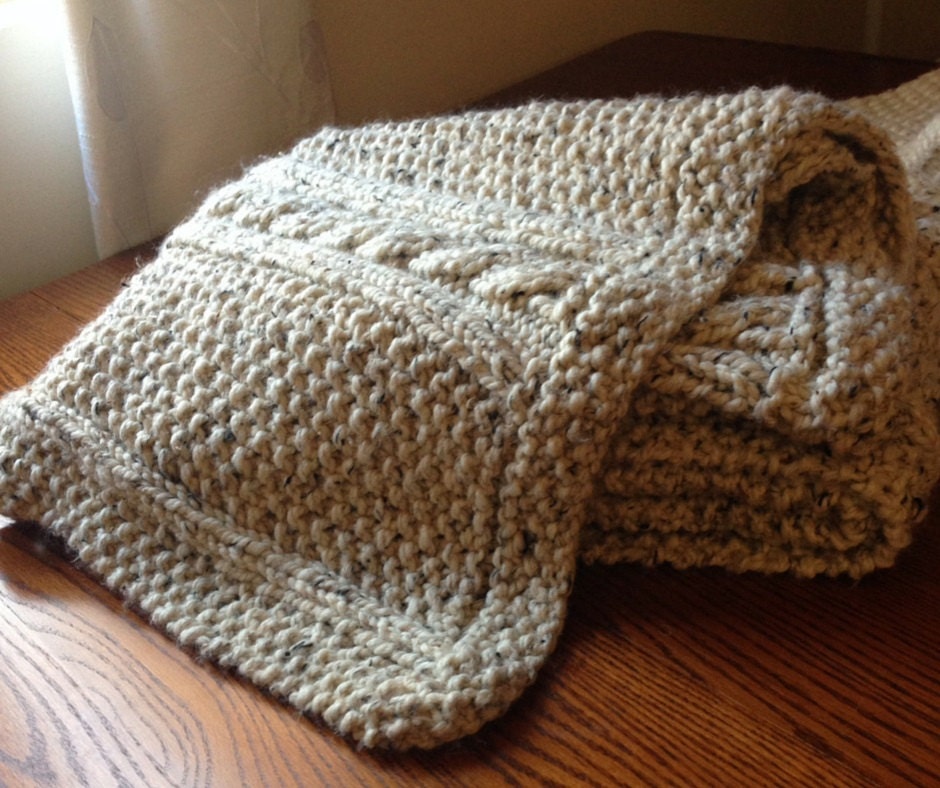 Chunky Cable Knit Blanket Chunky Knit Blanket Etsy